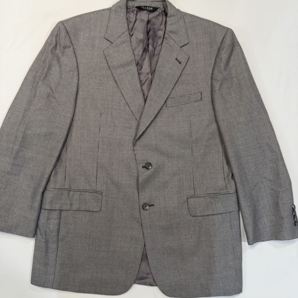 Jos A Bank Gordon Gray Houndstooth 100% Wool Blazer Sport Coat Mens 42 RG